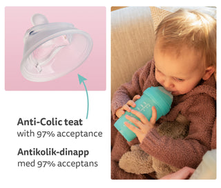 Dubbel Anti-kolik Nappflaska 240 ml Rosa